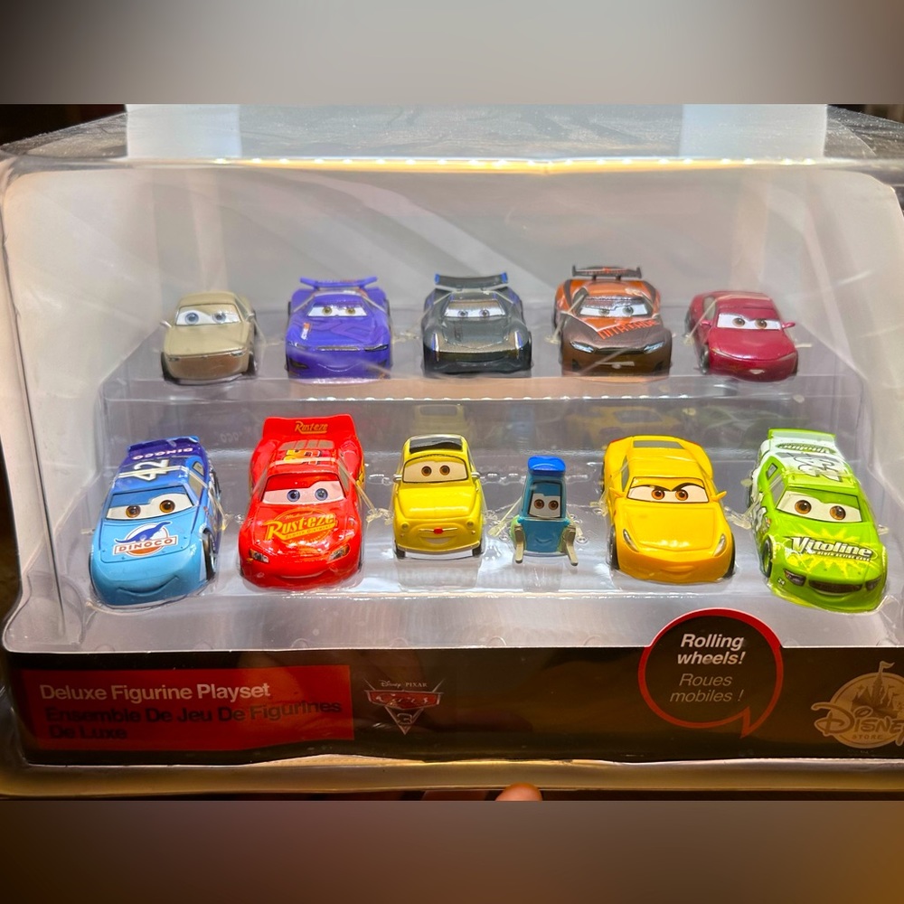 Disney Parks Exclusive Pixar Cars  Deluxe Figurine Set of 11 Cars New Sealed New